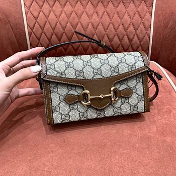 Bagsaaa Gucci Horsebit 1955 mini bag 699296 beige & brown - 18cm