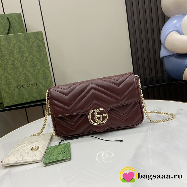 Bagsaaa Gucci GG Marmont small shoulder bag 751526 red - 21cm - 1