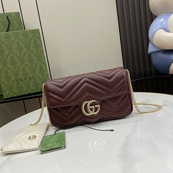 Bagsaaa Gucci GG Marmont small shoulder bag 751526 red - 21cm