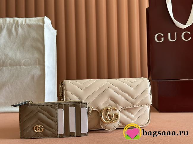 Bagsaaa Gucci GG Marmont small shoulder bag 751526 light pink - 21cm - 1