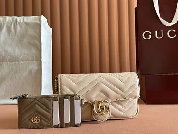 Bagsaaa Gucci GG Marmont small shoulder bag 751526 light pink - 21cm
