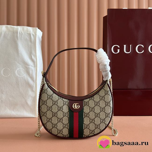 Bagsaaa Gucci Ophidia small shoulder bag 838463 beige & red - 20cm - 1