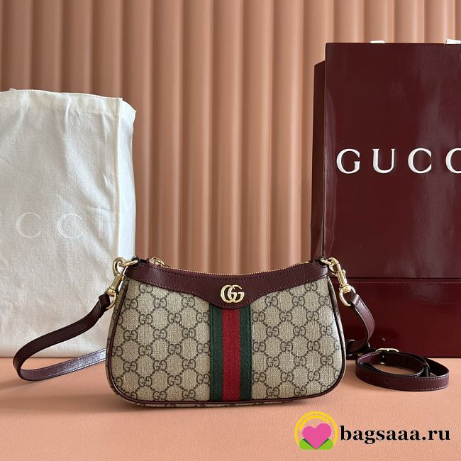 Bagsaaa Gucci Ophidia small shoulder bag 841341 beige & red - 26cm - 1