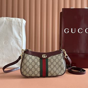 Bagsaaa Gucci Ophidia small shoulder bag 841341 beige & red - 26cm