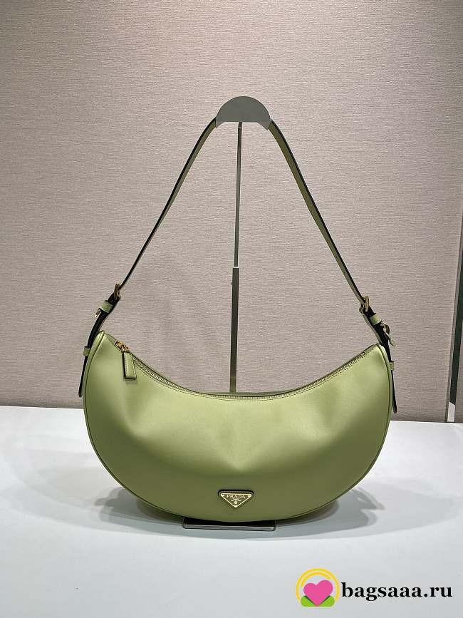 Bagsaaa Prada Demi-lune large leather shoulder bag 1BC255 green - 42cm - 1