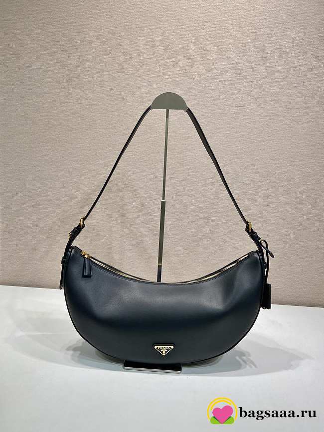 Bagsaaa Prada Demi-lune large leather shoulder bag 1BC255 black - 42cm - 1