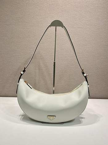 Bagsaaa Prada Demi-lune large leather shoulder bag 1BC255 white - 42cm