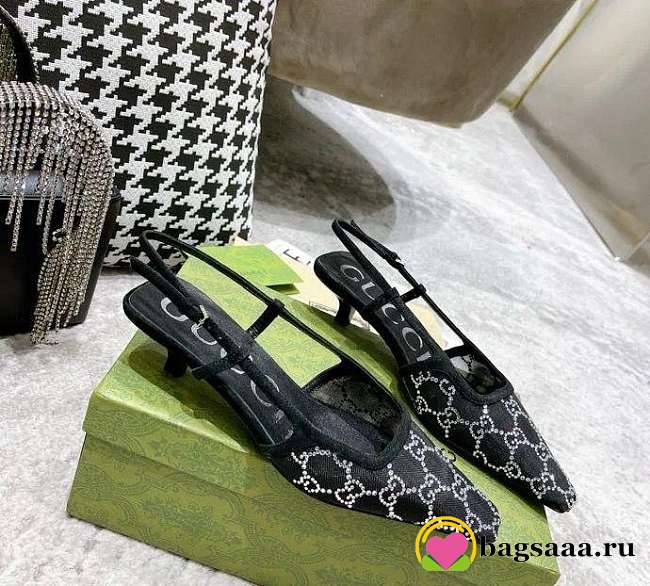 Bagsaaa Gucci GG Slingback Pump 'Black' - 1