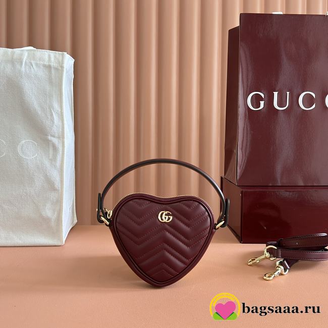 Bagsaaa Gucci GG Marmont mini bag 837753 red - 13.5cm - 1
