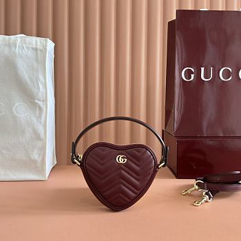 Bagsaaa Gucci GG Marmont mini bag 837753 red - 13.5cm