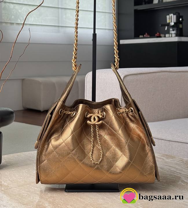 Bagsaaa CHANEL 25 Small Handbag AS5293 dark gold - 30cm - 1