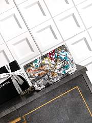 Bagsaaa Chanel Classic 11.12 Handbag A01112 Silver & Multicolour - 25.5cm - 1