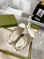 Bagsaaa Gucci Crossover-Strap GG-Supreme Canvas Platform Sandals - 4