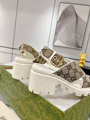 Bagsaaa Gucci Crossover-Strap GG-Supreme Canvas Platform Sandals - 2
