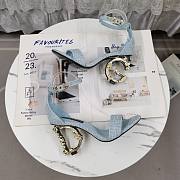 Bagsaaa D&G Bouclé fabric sandals with Baroque DG detail blue - 10.5cm - 4