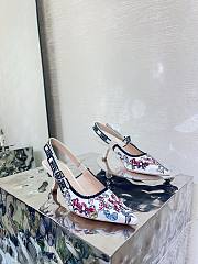 Bagsaaa J'Adior Slingback Pump Cotton Embroidered with Nude and White Millefiori Motif - 3