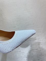 Bagsaaa J'Adior Slingback Pump White Embroidered Cotton and Microbeads - 4