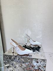 Bagsaaa J'Adior Slingback Pump White Embroidered Cotton and Microbeads - 3