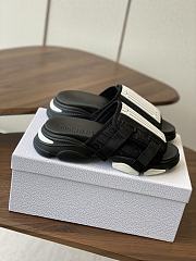 Bagsaaa Dior D-Wander Slide Black and White Technical Fabric with Dior Graphique Motif - 1