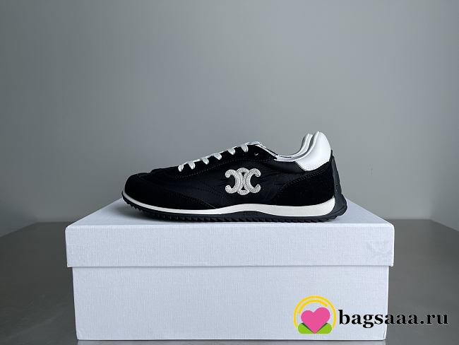 Bagsaaa Celine Racer - Low Top Sneaker In Nylon Suede And Calfskin black - 1