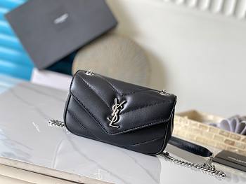 Bagsaaa YSL Loulou Mini In Lambskin 821749 Black & silver - 20 X 12 X 5 CM