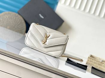 Bagsaaa YSL Loulou Mini In Lambskin 821749 white - 20 X 12 X 5 CM