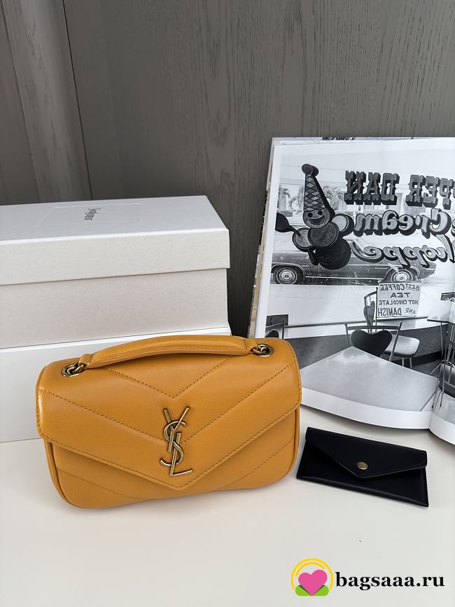 Bagsaaa YSL Loulou Mini In Lambskin 821749 Caramel - 20 X 12 X 5 CM - 1
