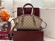 Bagsaaa Gucci GG Emblem small top handle bag 839005 beige & brown - 31cm - 1