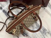 Bagsaaa Gucci GG Emblem small top handle bag 839005 beige & brown - 31cm - 3