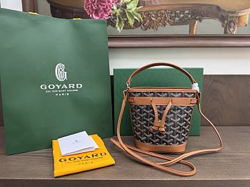 Bagsaaa Goyard Petit Flot Mini bucket bag Black & Tan - 17.5cm