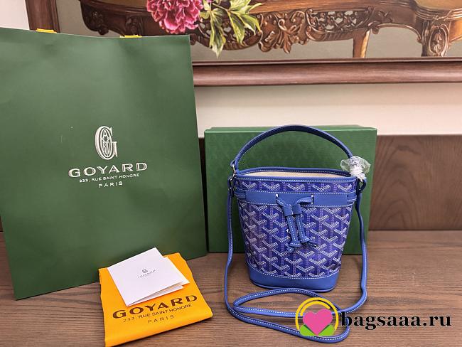 Bagsaaa Goyard Petit Flot Mini bucket bag Blue - 17.5cm - 1