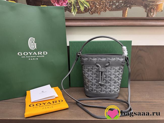 Bagsaaa Goyard Petit Flot Mini bucket bag gray - 17.5cm - 1