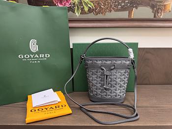 Bagsaaa Goyard Petit Flot Mini bucket bag gray - 17.5cm