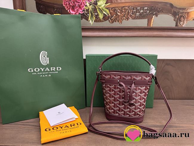 Bagsaaa Goyard Petit Flot Mini bucket bag Burgundy - 17.5cm - 1