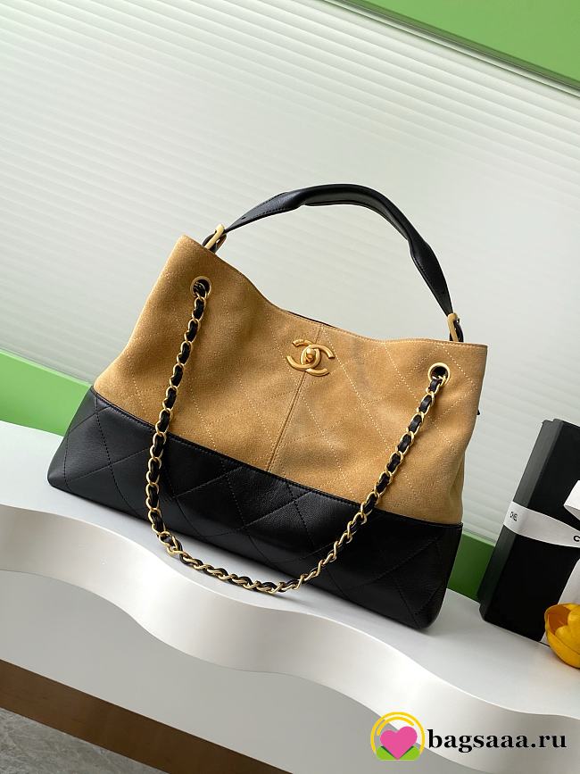 Bagsaaa Chanel Small Tote AS5634 Beige & Black - 36cm - 1