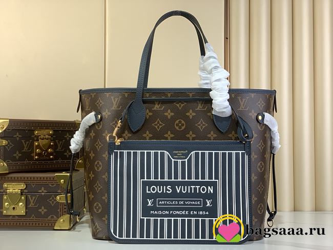 Bagsaaa LV M14994 Neverfull Inside Out MM Bag Navy Blue - 31cm - 1