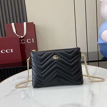 Bagsaaa Gucci GG Marmont pochette with chain 837742 black - 21cm