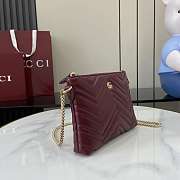 Bagsaaa Gucci GG Marmont pochette with chain 837742 red - 21cm - 3