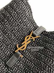 Bagsaaa YSL LE 5 À 7 supple small in raffia and leather 823812 black - 22cm - 3