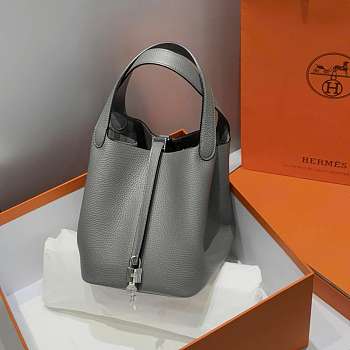 Bagsaaa Hermes Picotin Togo Gray & Silver - 22cm