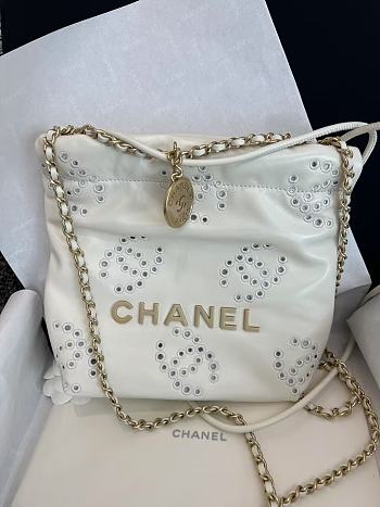 Bagsaaa Chanel 22 Mini Handbag White AS3980 - 20 × 19 × 6 cm
