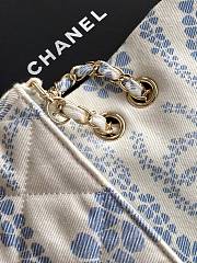 Bagsaaa Chanel Flap Bag Printed Denim AS5454 White & Blue - 24cm - 4