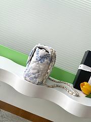 Bagsaaa Chanel Flap Bag Printed Denim AS5454 White & Blue - 24cm - 3