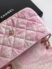 Bagsaaa Chanel Flap Bag Printed Denim AS5454 Pink - 24cm - 3