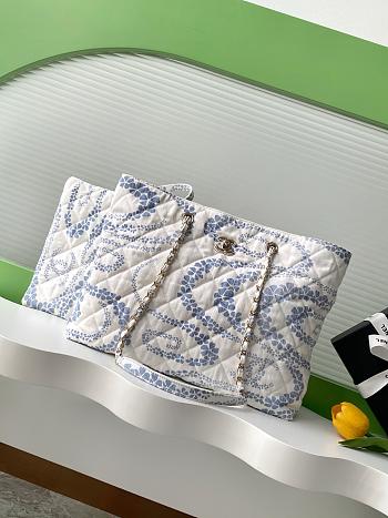 Bagsaaa Chanel Shopping Bag AS5429 White & Blue - 37cm