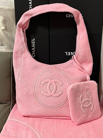 Bagsaaa Chanel Beachwear Set Pink Cotton AAA938