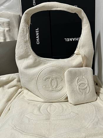 Bagsaaa Chanel Beachwear Set Ivory Cotton AAA938