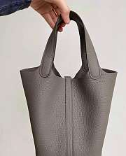 Bagsaaa Hermes Picotin Togo Gray & Silver - 22cm - 3