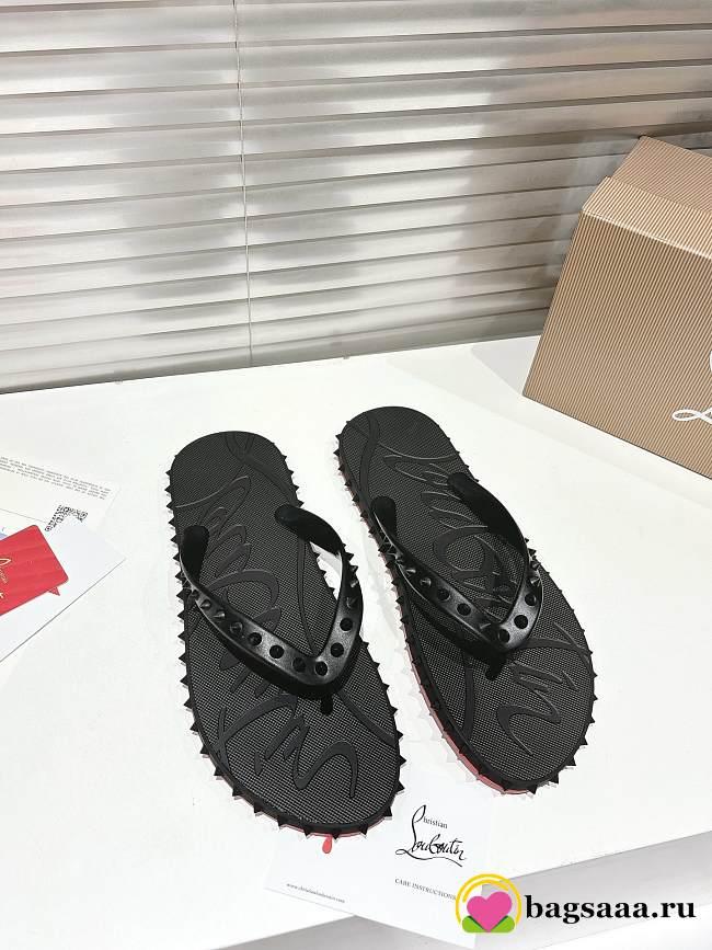 Bagsaaa Christian Loubotin Super Loubi Flip Black - 1