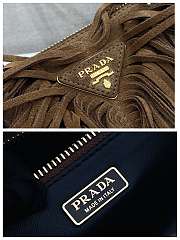 Bagsaaa Prada Prada Galleria medium suede bag with fringe brown - 30cm - 2